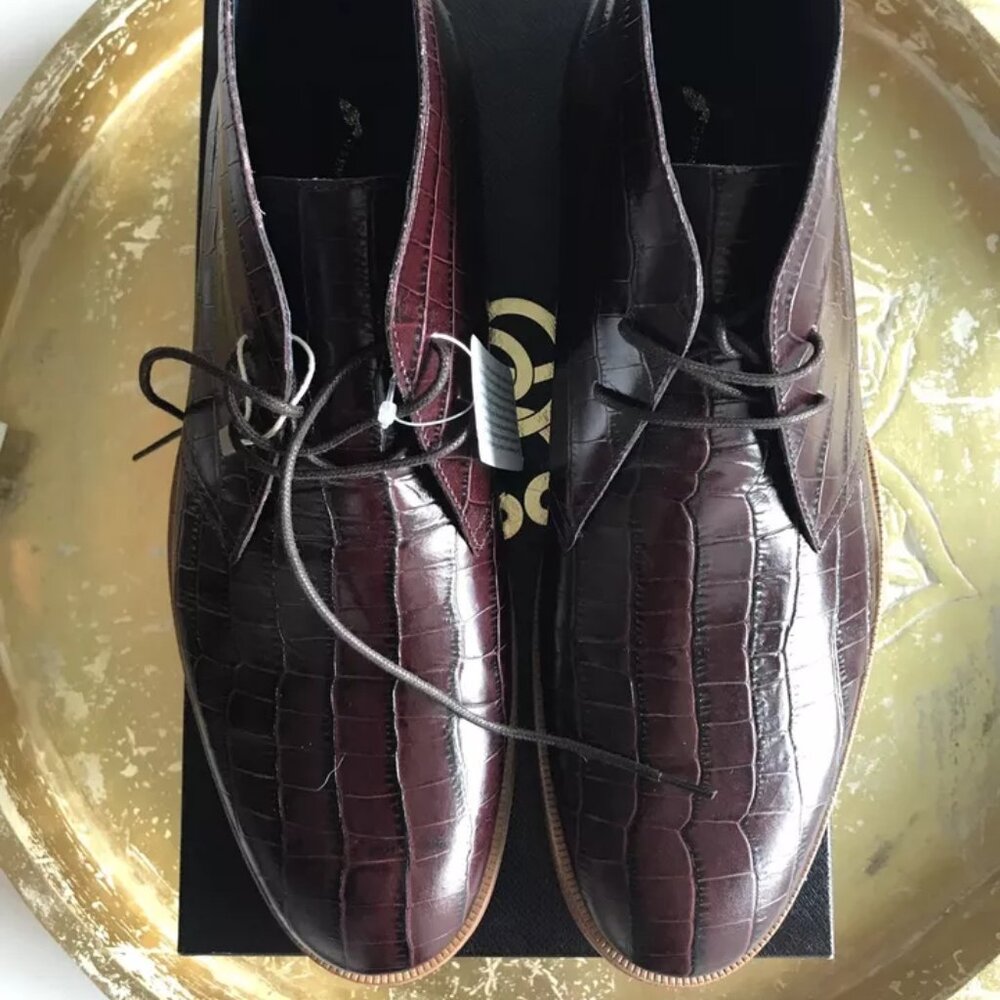 Opening Ceremony Mens Dress Embossed Croc Leather Shoes Sz45 $560